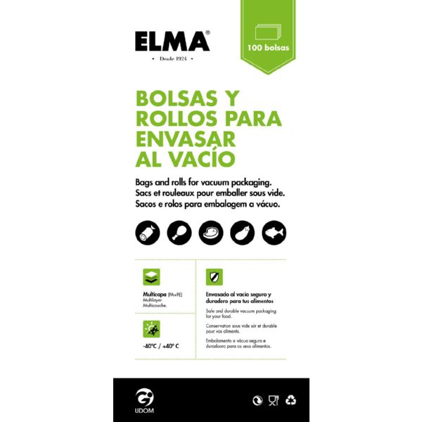 BOLSA ENVASADO VACIO PAQ.100 ELMA 20X30 CM 15.15.6