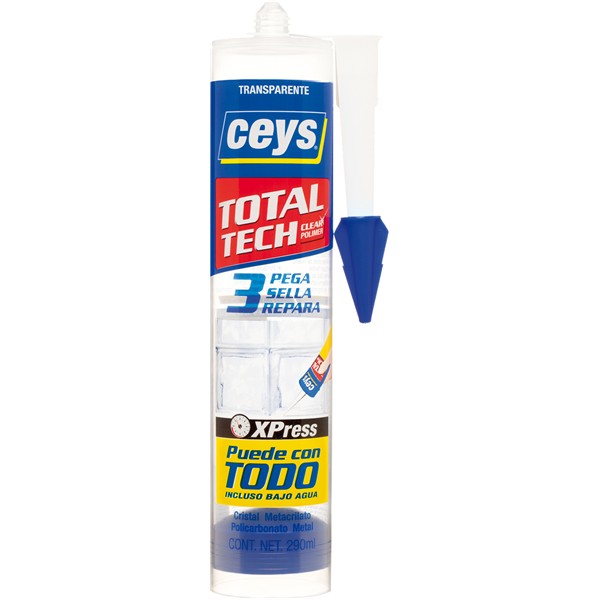 Cartutx adh.poliu.Ceys Total Tech TRANSPARENT 290ml