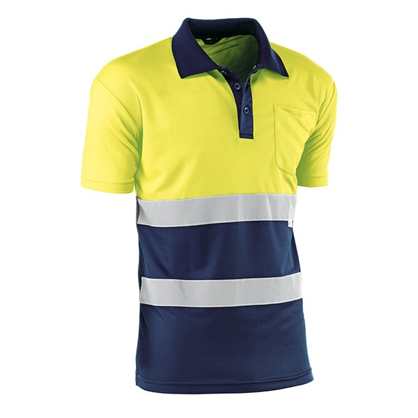 Polo a.visibilitat MC groc/mari T-XL