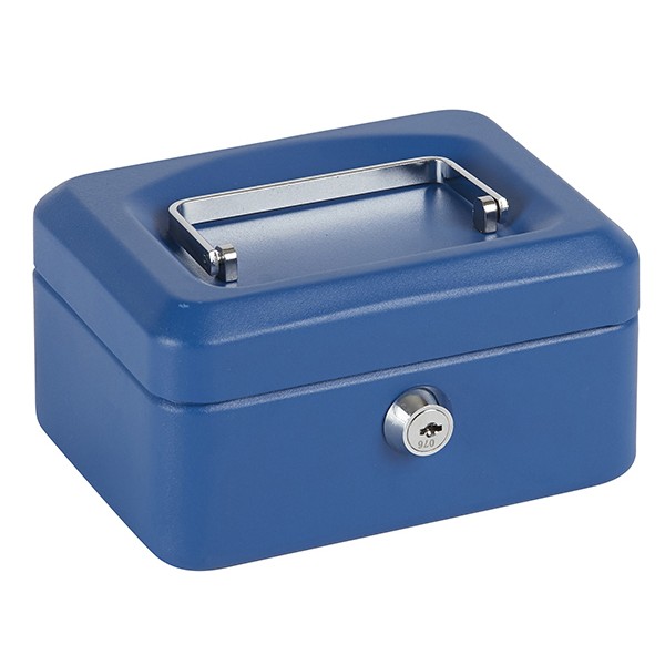 CAJA CAUDALES AZUL 15X11X8CM