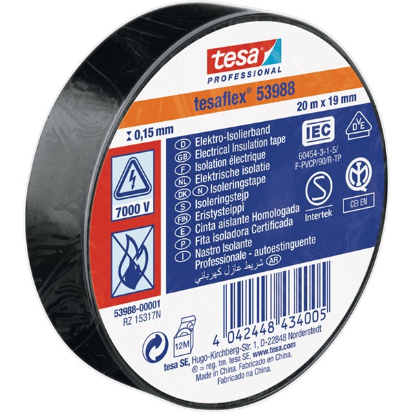 Cinta aillant Tesa flex 20x19 negre