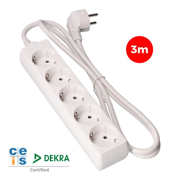 Base multiple 5 pr. T/TL 3mts maneg.3x1,5mm