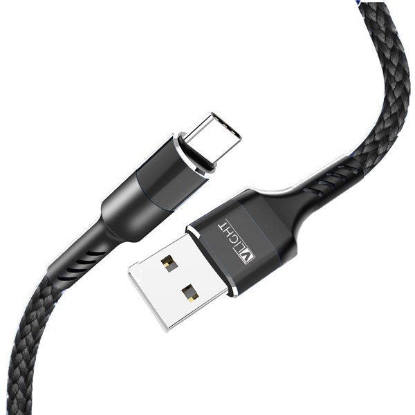Cable 2mts USB tipus-C VLIGHT colors varis