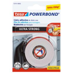 Cinta doble cara POWERBOND ultra fort 1,5mX19mm