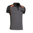 Polo manga Corta Bolsillo negro/naraja