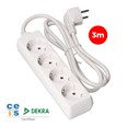 Base multiple 4 preses EDM 2P+T, 16A 250V cable H05VV-F 3G 3m